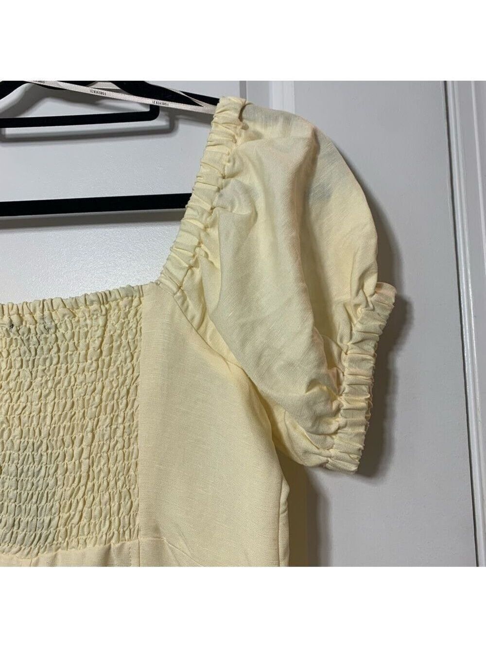 NWT Forever 21 Yellow Button Down Short Sleeved Midi Dress with slit size M - Picture 15 of 16